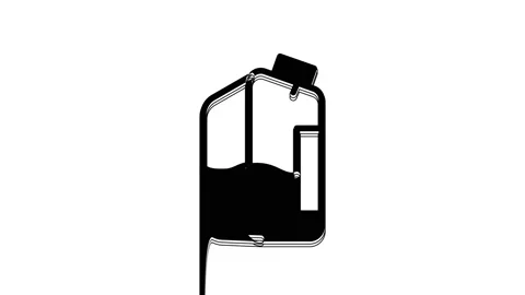 Black Printer ink bottle icon isolated on white background. 4K Video motion Stock Footage 233892373