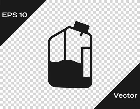 Black Printer ink bottle icon isolated on transparent background. Vector Stock Illustration