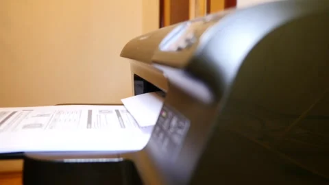 Black Printer printing some documents Stock Footage 242408367