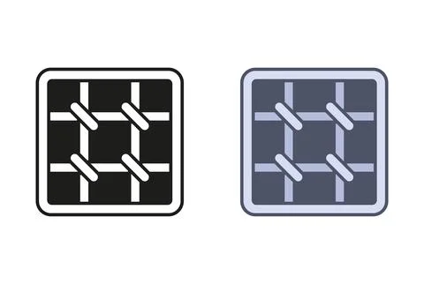 Black prison bars icon. Window in a prison cell. Stock Illustration