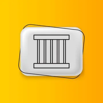 Black Prison window icon isolated on yellow background. Silver rectangle bu.. Stock Illustration