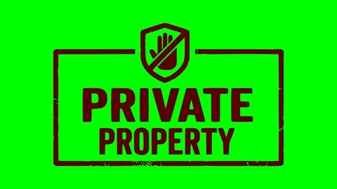 Black private propety icon red flash animation 스톡 동영상 345171116