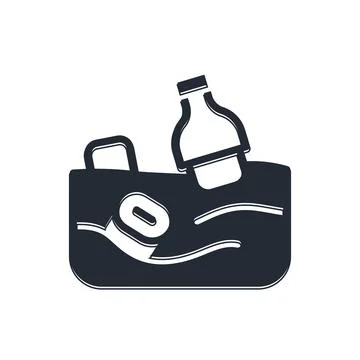 Black The problem of pollution of the ocean icon isolated on white backgrou.. Stock-Illustration