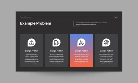 Black Problem Slide Presentation Template Stock Illustration