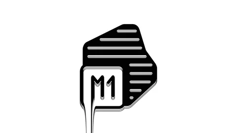 Black Processor icon isolated on white background. CPU, central processing unit Stock Footage 233968902