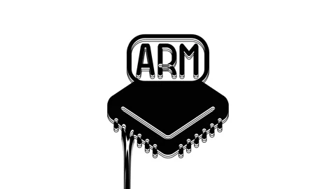 Black Processor icon isolated on white background. CPU, central processing unit Stock Footage 233968921