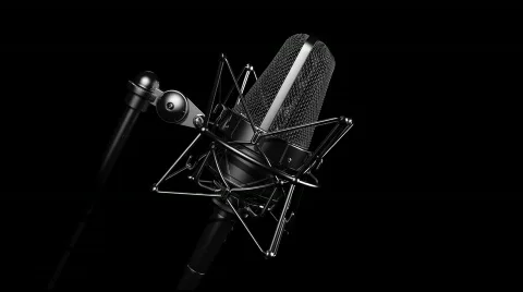 Black professional microphone Stock Footage 588712