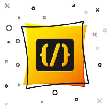 Black Programming language syntax icon isolated on white background. Syntax Stock Illustration