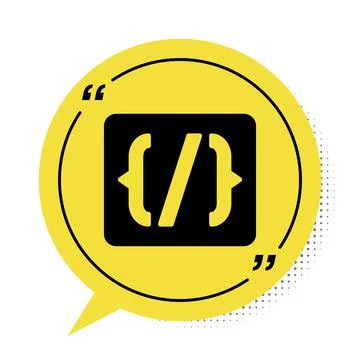 Black Programming language syntax icon isolated on white background. Syntax Stock Illustration