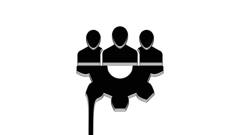 Black Project team base icon isolated on white background. Business analysis and Stock Footage 233774965