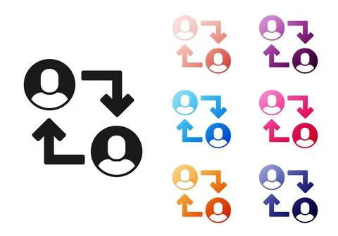 Black Project team base icon isolated on white background. Business analysis and Stockillustratie