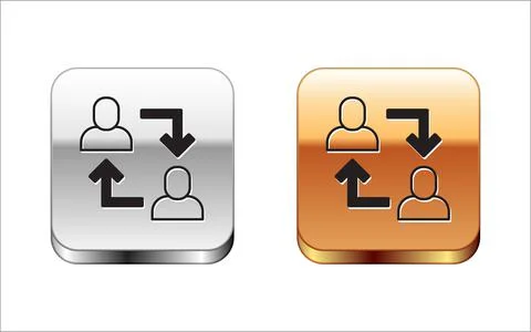 Black Project team base icon isolated on white background. Business analysis and 스톡 일러스트