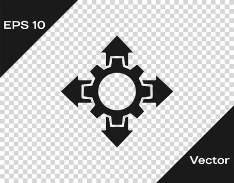 Black Project team base icon isolated on transparent background. Business Stock Illustration