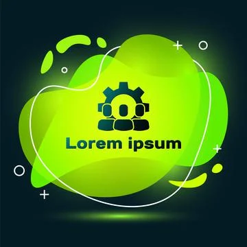 Black Project team base icon isolated on black background. Business analysis and Stock Illustration