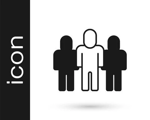 Black Project team base icon isolated on white background. Business analysis and Stock Illustration