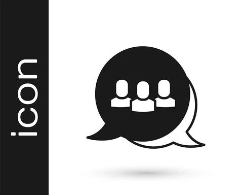 Black Project team base icon isolated on white background. Business analysis and Stock Illustration