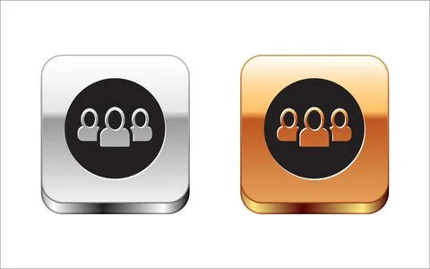 Black Project team base icon isolated on white background. Business analysis and Illustrazione stock