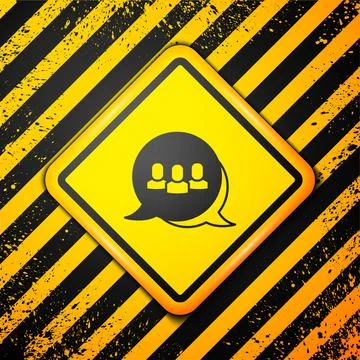 Black Project team base icon isolated on yellow background. Business analysis Stockillustratie