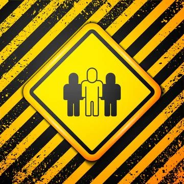 Black Project team base icon isolated on yellow background. Business analysis Stock Illustration