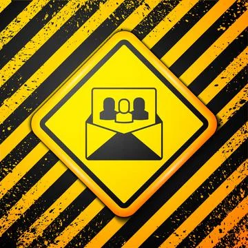 Black Project team base icon isolated on yellow background. Business analysis Illustrazione stock