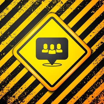 Black Project team base icon isolated on yellow background. Business analysis イラスト素材