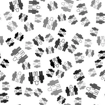 Black Project team base icon isolated seamless pattern on white background Stock Illustration
