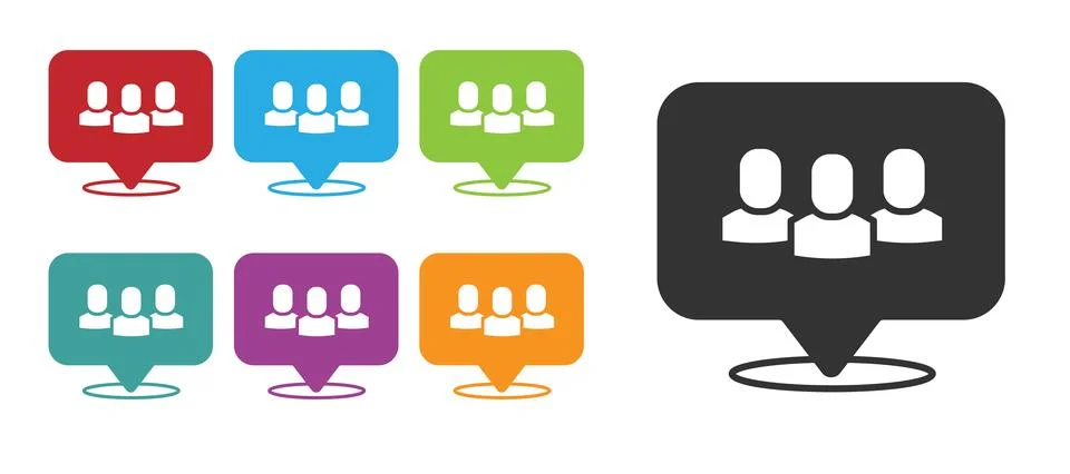 Black Project team base icon isolated on white background. Business analysi.. Illustrazione stock