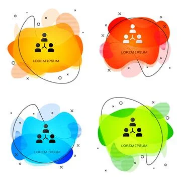 Black Project team base icon isolated on white background. Business analysis  Illustrazione stock