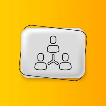 Black Project team base icon isolated on yellow background. Business analys.. 스톡 일러스트