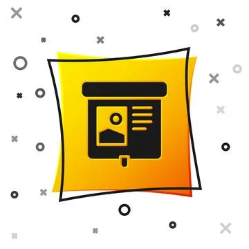 Black Projection screen icon isolated on white background. Business presentation Stock Illustration