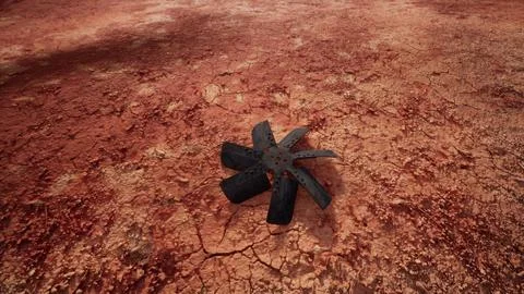 A black propeller on a dirty ground Stock Illustration