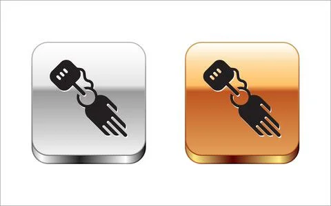 Black Prosthesis hand icon isolated on white background. Futuristic concept of 스톡 일러스트