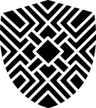 Black protective shield with complex pattern Stock Illustration