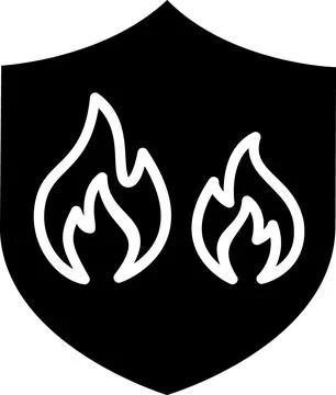 Black protective shield with twin flames Illustrazione stock
