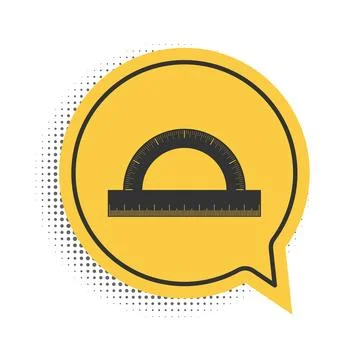 Black Protractor grid for measuring degrees icon isolated on white background Stock Illustration