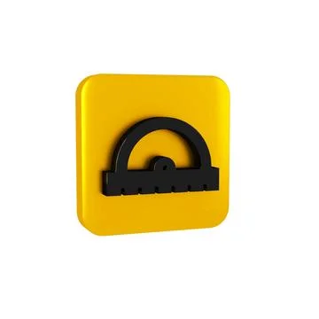 Black Protractor grid for measuring degrees icon isolated on transparent Stock Illustration