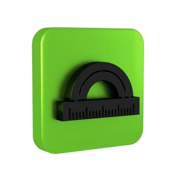 Black Protractor grid for measuring degrees icon isolated on transparent ba.. Stock Illustration