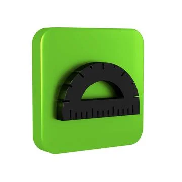 Black Protractor grid for measuring degrees icon isolated on transparent ba.. Stock Illustration