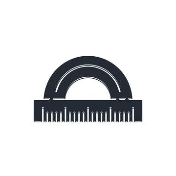 Black Protractor grid for measuring degrees icon isolated on white backgrou.. 스톡 일러스트