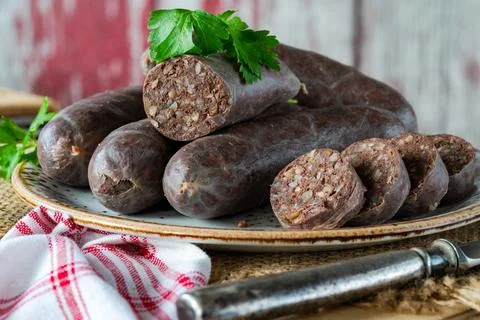 Black pudding Stock Photos