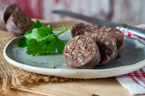 Black pudding Stock Photos