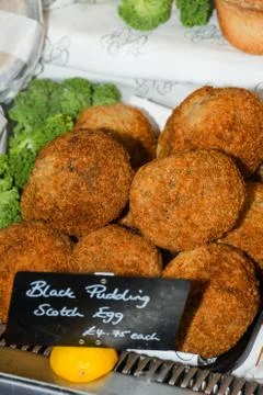 Black pudding Scotch egg Stock Photos