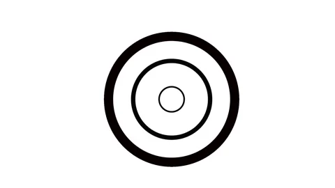 Black pulsing circle animation video on white background Stock Footage 343365685