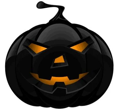 Black pumpkin halloween terror scary illustration Illustrazione stock