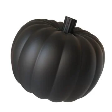 Black Pumpkin. Isolated on white background. 3D realistic render Stock-Illustration