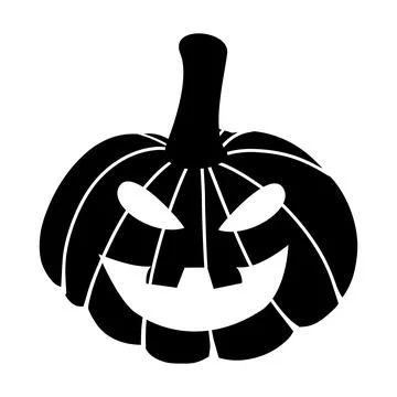Black pumpkin. Jack o lantern. Vector illustration Stock Illustration