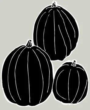 Black pumpkins Stock Illustration