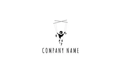 Black puppet vector logo image Stock Illustration