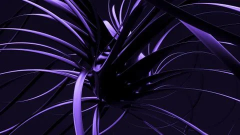 Black purple shape background. 3d illustration, 3d rendering. Stock Illustration