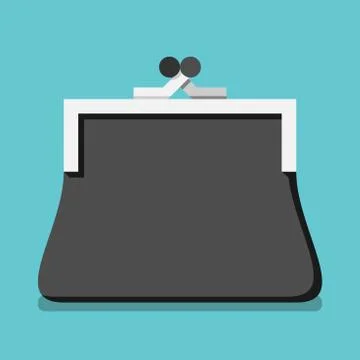 Black purse on blue Stock Illustration